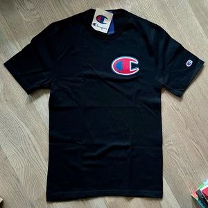 Champion Infused Felt "C" T-Shirt. Size XS. Color: Black